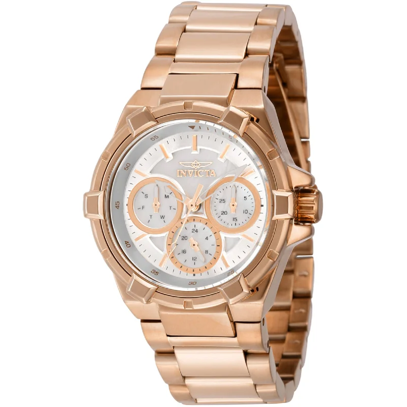 Invicta Women's Watch - Aviator Quartz Chronograph Rose Gold Steel Bracelet | 37312