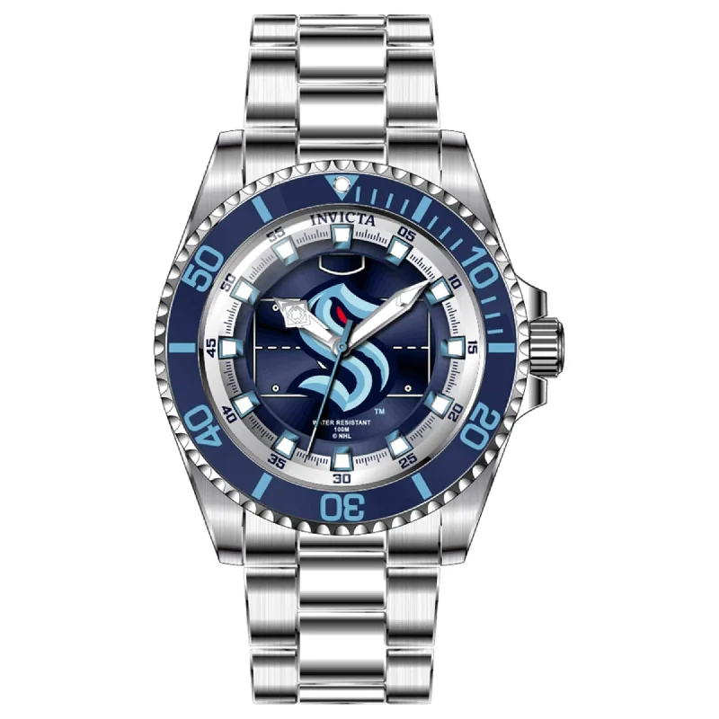 Invicta Women's Watch - NHL Seattle Kraken Blue and Black Dial Silver Tone Case | 42212