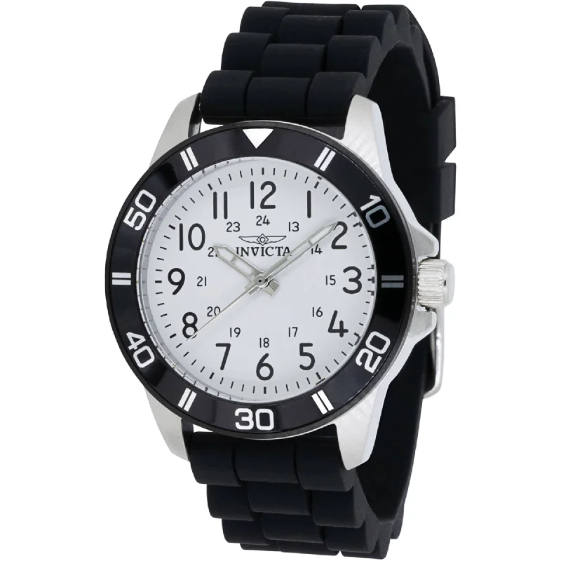 Invicta Women's Watch - Pro Diver Quartz White Dial Black Silicone Strap | 43630