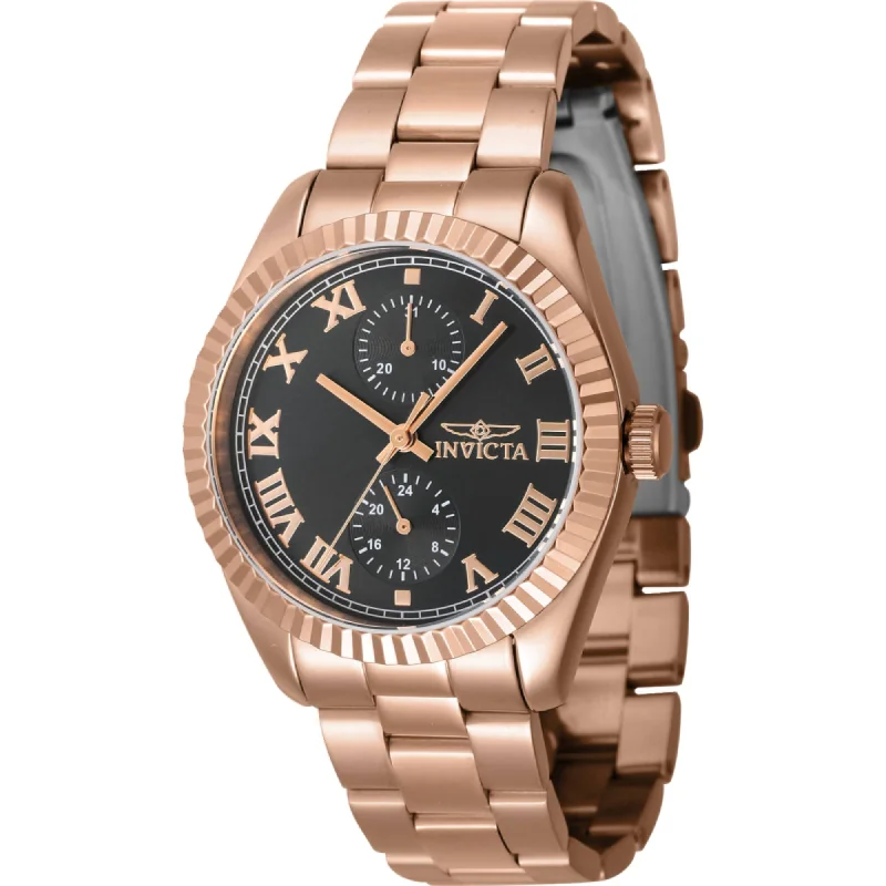 Invicta Women's Watch - Specialty Quartz Black Dial Rose Gold Bracelet | 47446