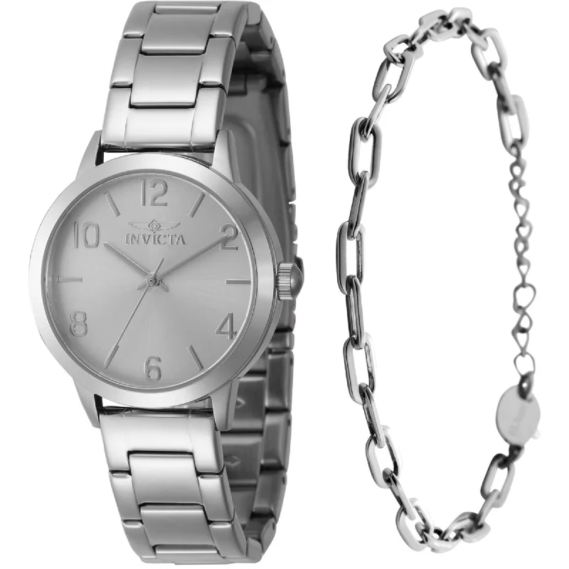 Invicta Women's Watch with Bracelet Set - Wildflower Quartz Silver Tone Dial | 47270