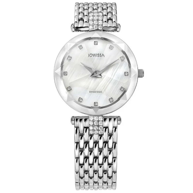 Jowissa Women's Watch - Facet Strass Rhinestones White Mother of Pearl Dial | J5.636.M