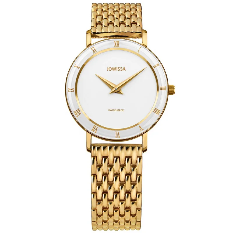 Jowissa Women's Watch - Roma White Dial Yellow Stainless Steel Bracelet | J2.286.M