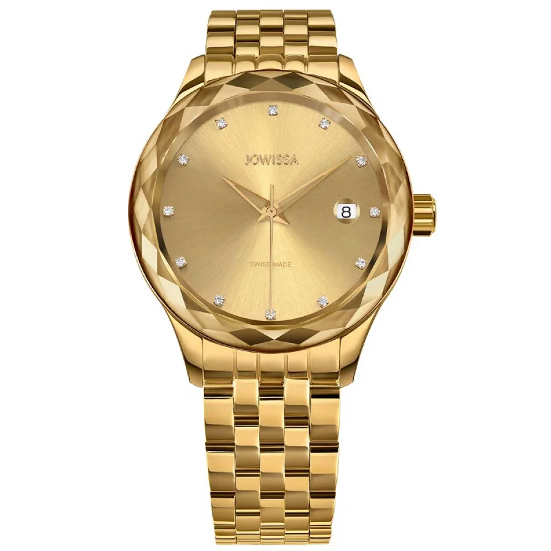 Jowissa Women's Watch - Tiro Swiss Quartz Date Display Gold Dial Bracelet | J6.235.M