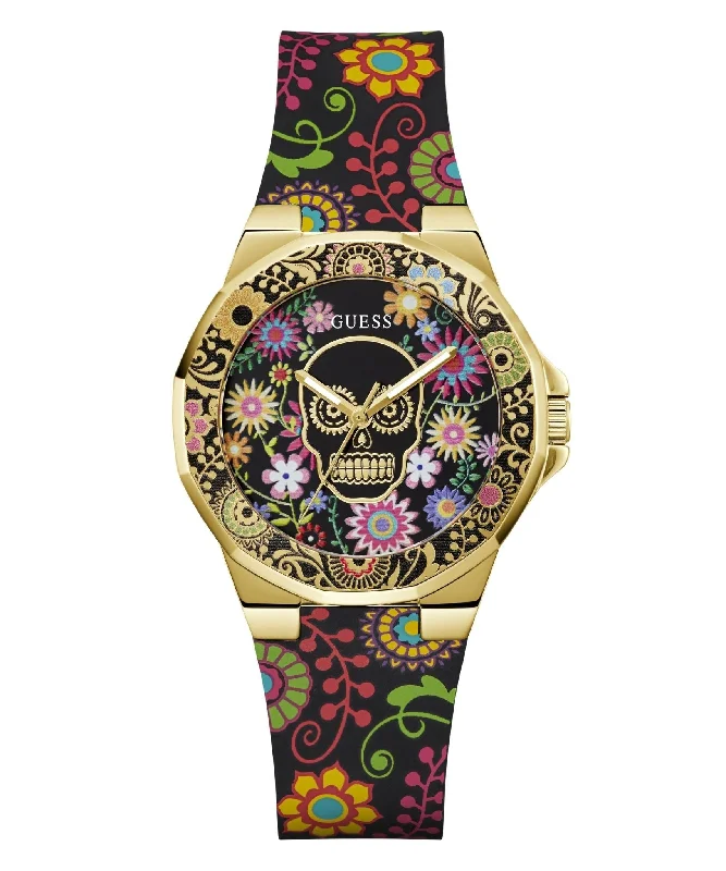 Guess Ladies Calaverta Gold Tone Silicone Watch GW0754L1