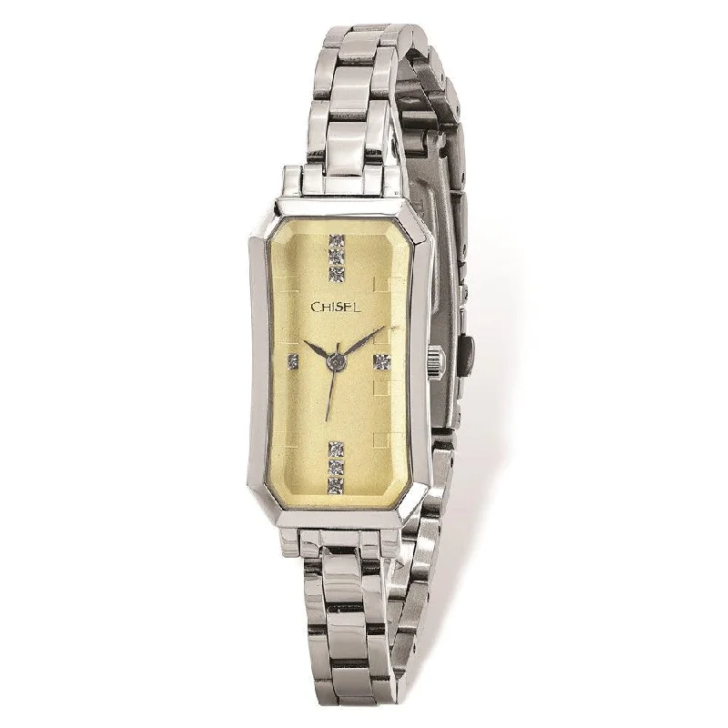 Ladies Chisel Stainless Steel Champagne Dial Watch