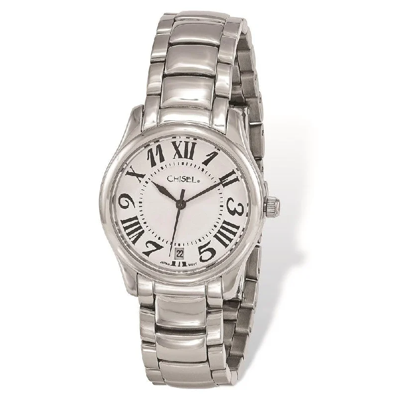 Ladies Chisel Stainless Steel White Dial Watch