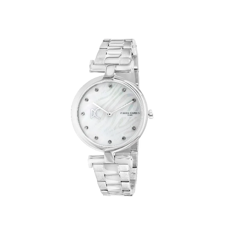 Madeleine Mother of Pearl Silver Metal Band Watch