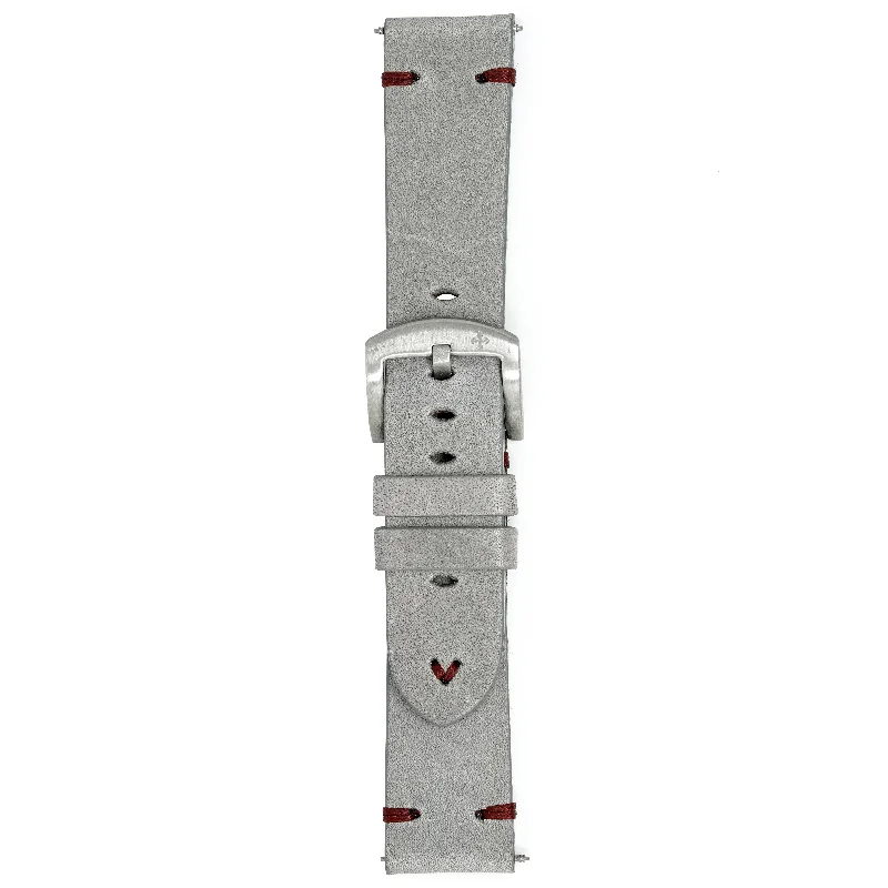 Meccaniche Veneziane Watch Nereide Grey Red Leather Strap