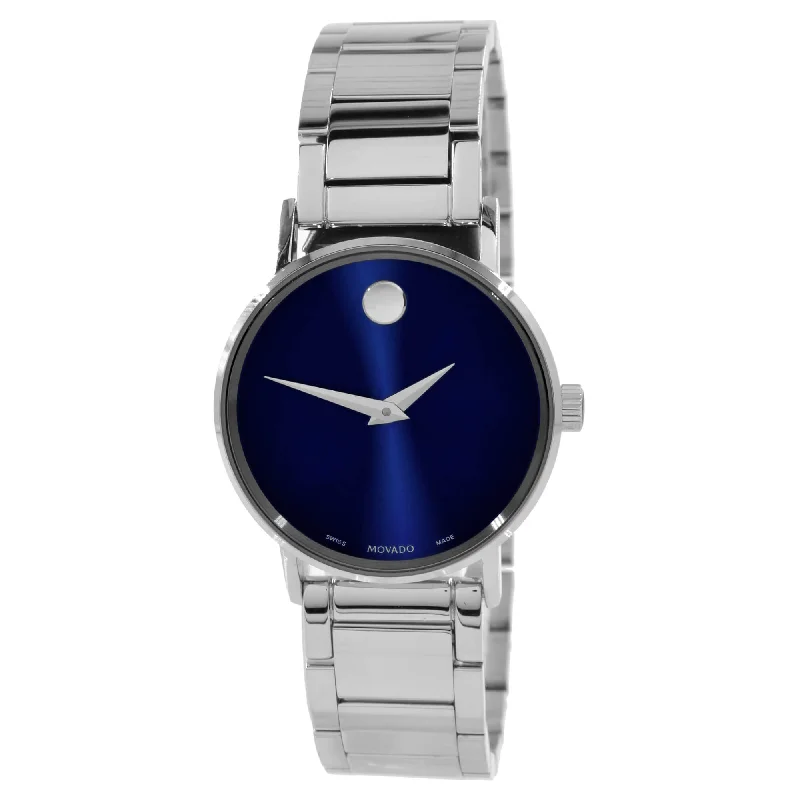 Movado Women's Quartz Watch - Blue Dial Silver Stainless Steel Bracelet | 0607235