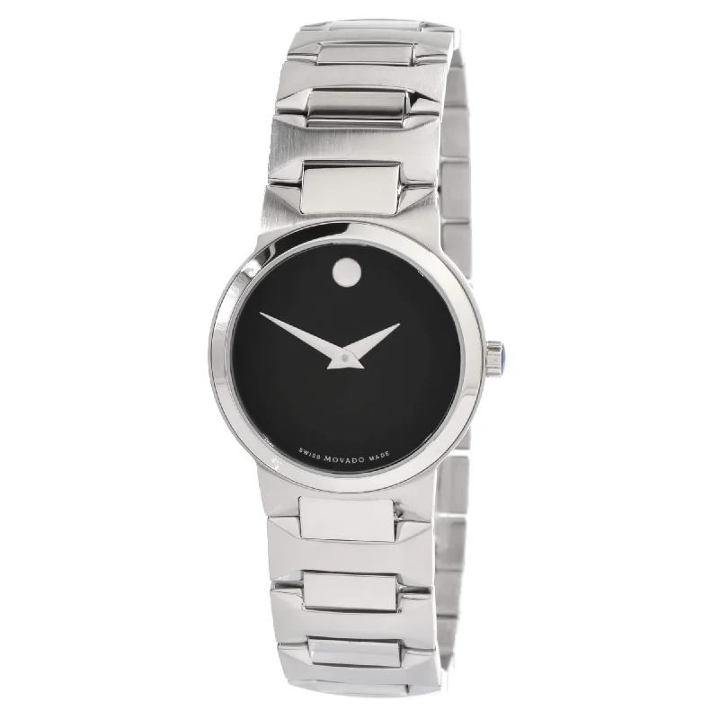 Movado Women's Quartz Watch - Temo Black Dial Stainless Steel Case Bracelet | 0607295