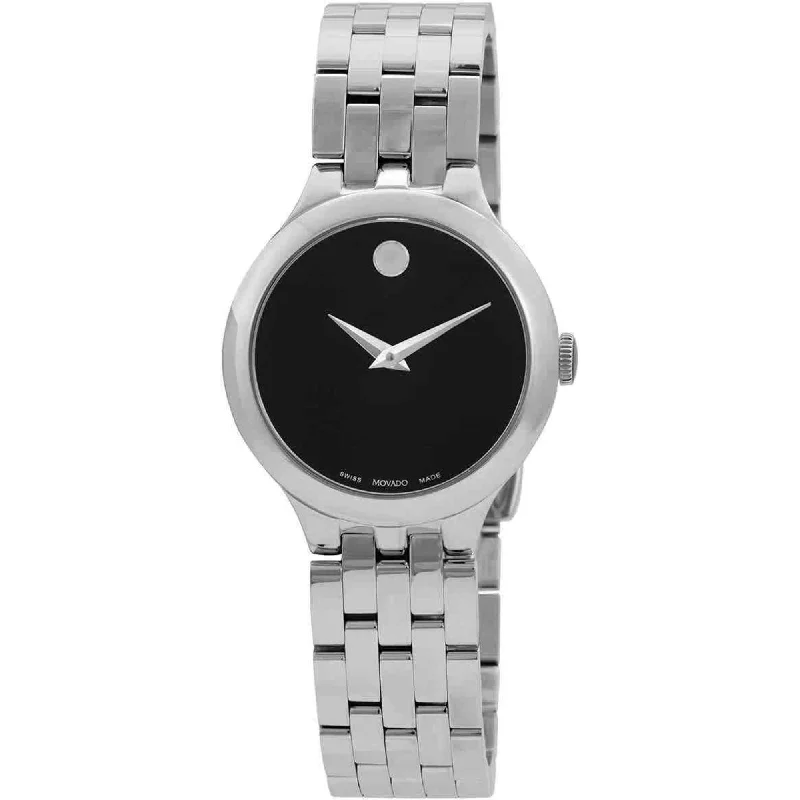 Movado Women's Watch - Veturi Quartz Black Dial Silver Tone Steel Bracelet | 0607418