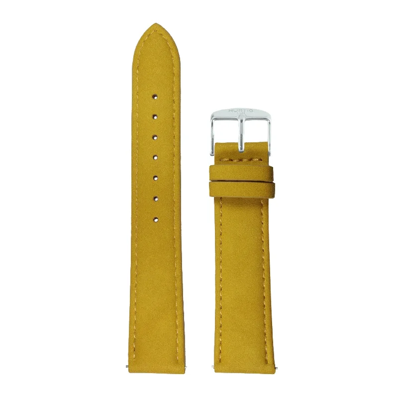 Mustard and Silver Vegan Suede Strap