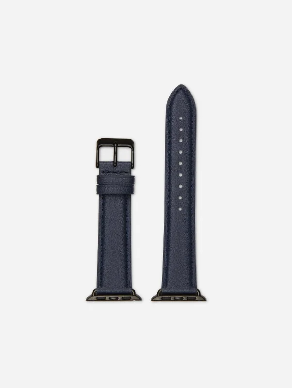 Apple Watch Compatible Vegan Watch Strap | Navy & Space Grey