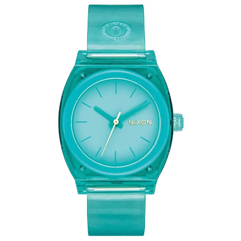 Nixon Women's Quartz Watch - Time Teller Turquoise Dial Resin Strap | A1215309