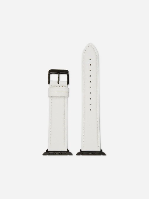 Apple Watch Compatible Vegan Watch Strap | Off White & Space Grey