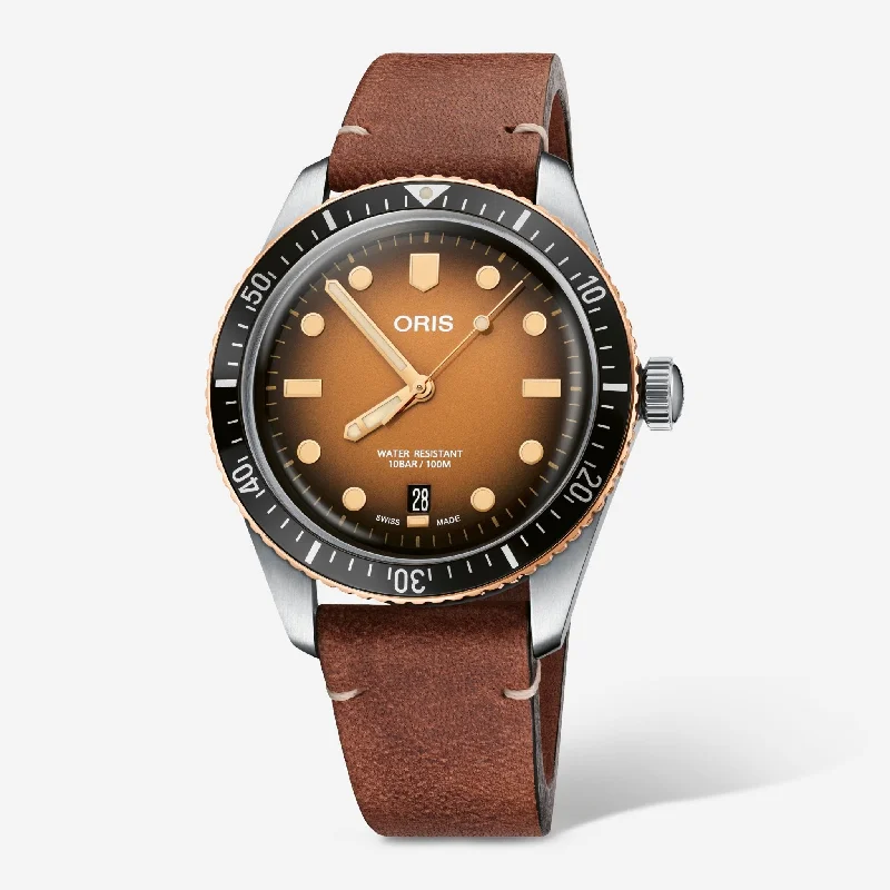 Oris Divers Sixty-Five Date Brown Dial Automatic Men's Watch 0173377074356-0752045