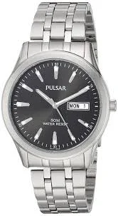 Pulsar  PXN159 quartz stainless steel watch dress, Color: silver-toned