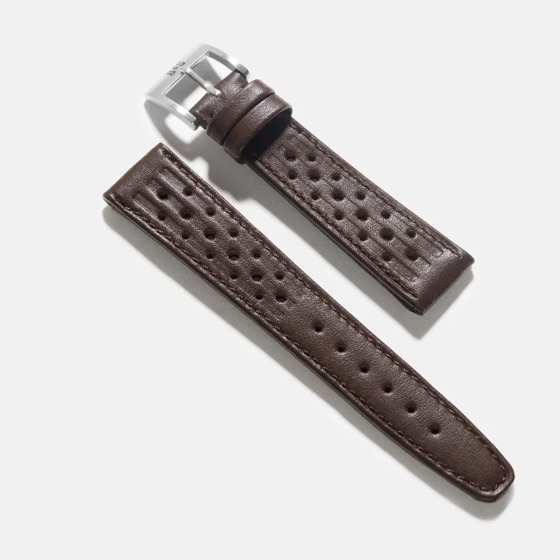 Racing Dark Brown Speedy Leather Watch Strap