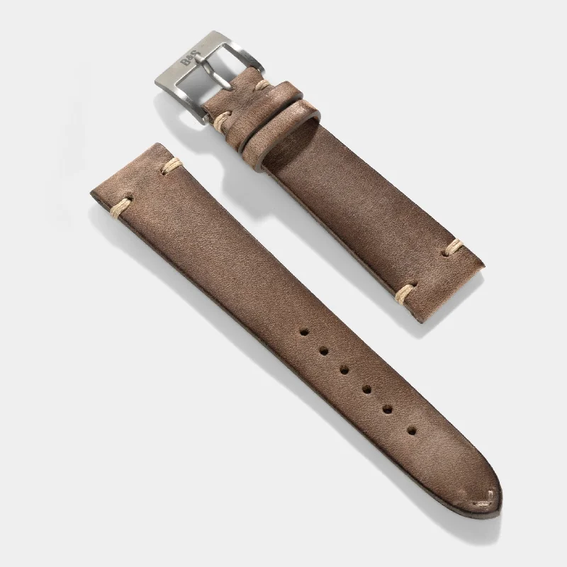 Smoke Grey Leather Watch Strap