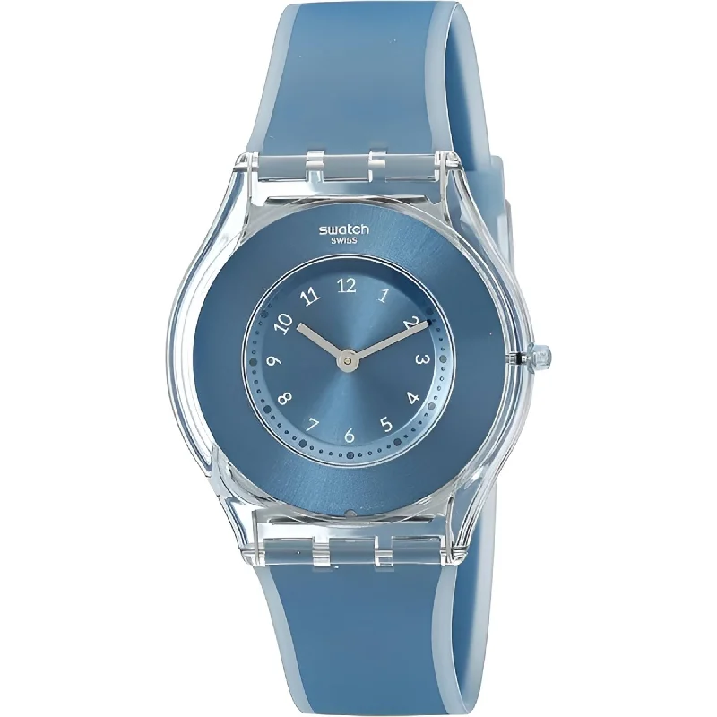 Swatch Women's Watch - Dive In Swiss Quartz Blue Dial Silicone Rubber Strap | SFS103