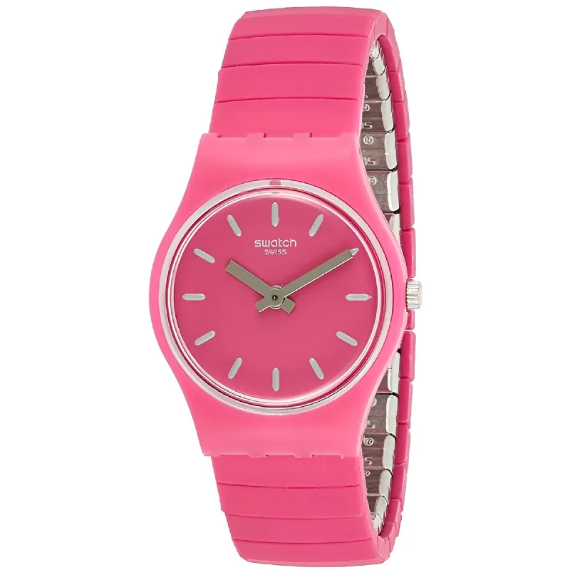 Swatch Women's Watch - Flexipink Quartz Pink Dial Steel Expansion Bracelet | LP149B