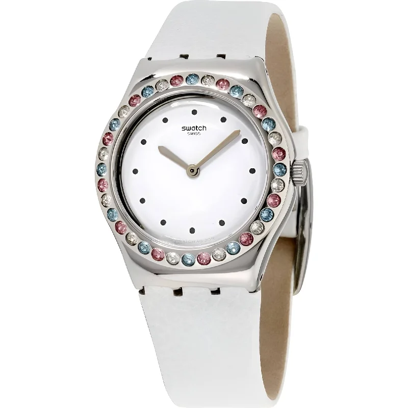 Swatch Women's Watch - Irony After Dinner White Dial Silicone Rubber Strap | YLS201