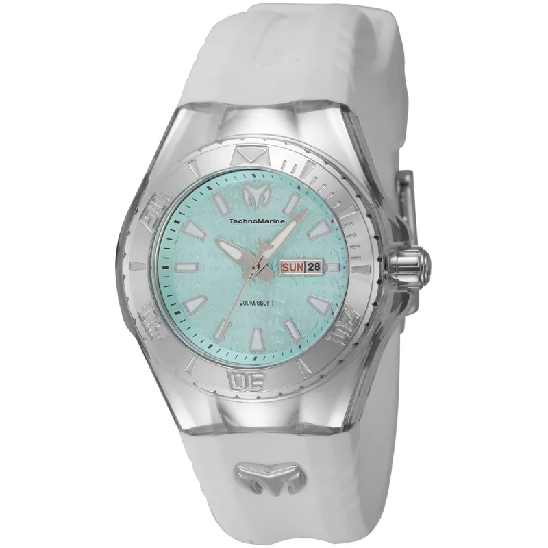 Technomarine Women's Watch - Cruise Monogram Turquoise Dial White Strap | TM-122019