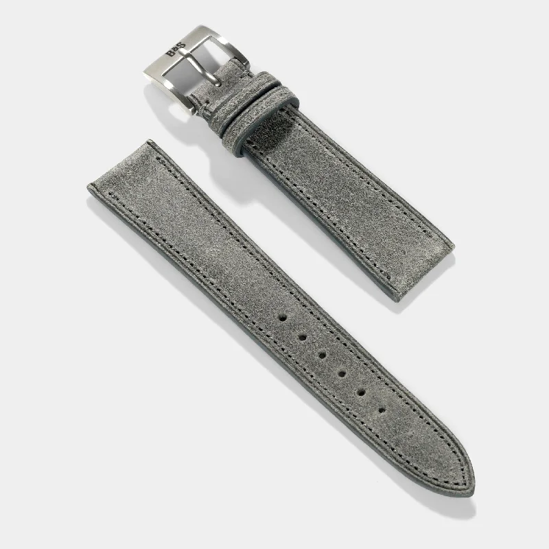 The Mayfair Grey Leather Watch Strap - Jubilee Edition