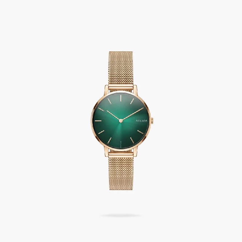 The Rainforest Mini | Green Dial - Rose Gold Case