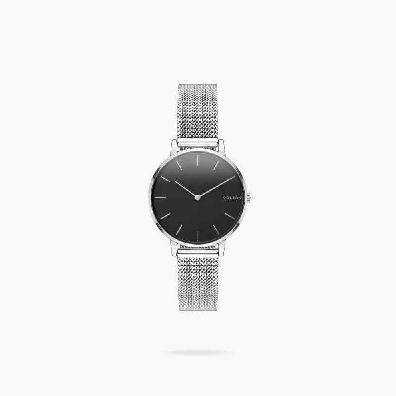 The Solar Mini | Black Dial - Silver Case