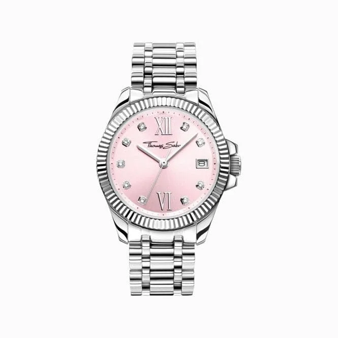 Divine Pink White Stones Silver-Coloured Watch WA0401-201-204