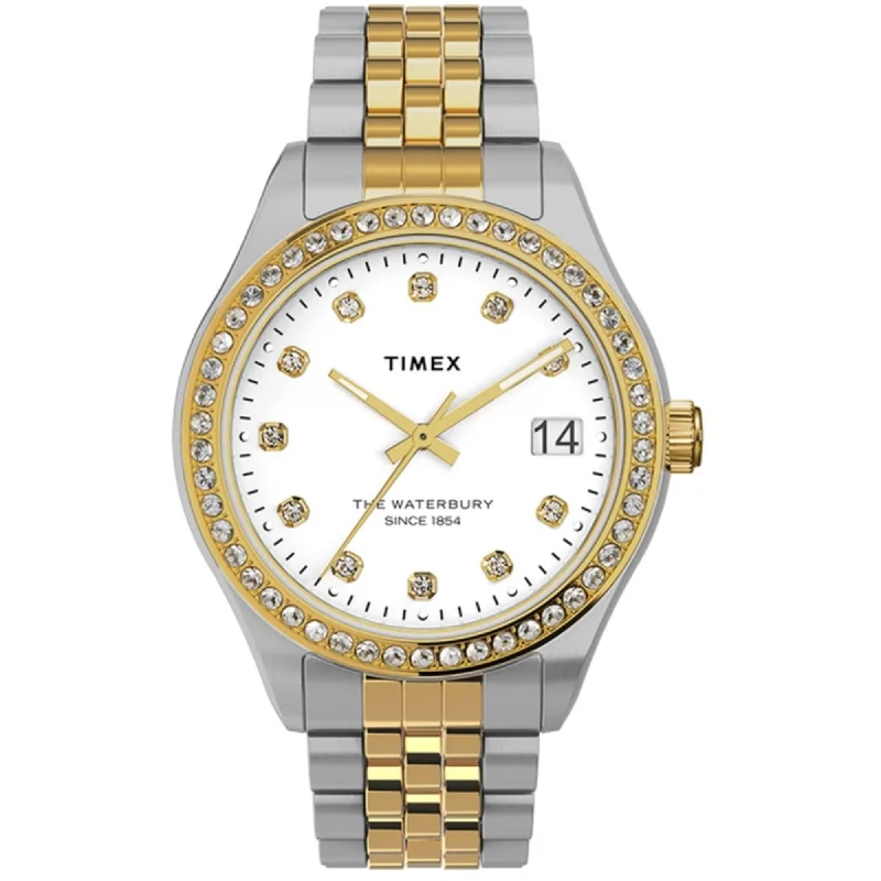 Timex Women's Watch - Waterbury White Dial Two Tone Steel Bracelet | TW2U53900VQ