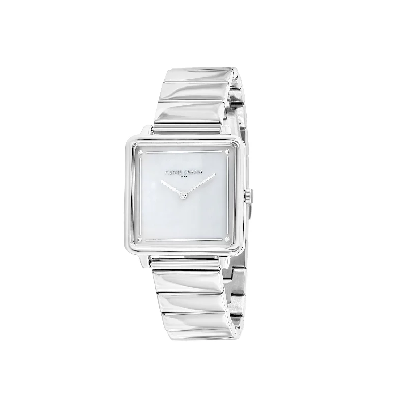 Vendôme Mother of Pearl Silver Watch with Link Metal Strap