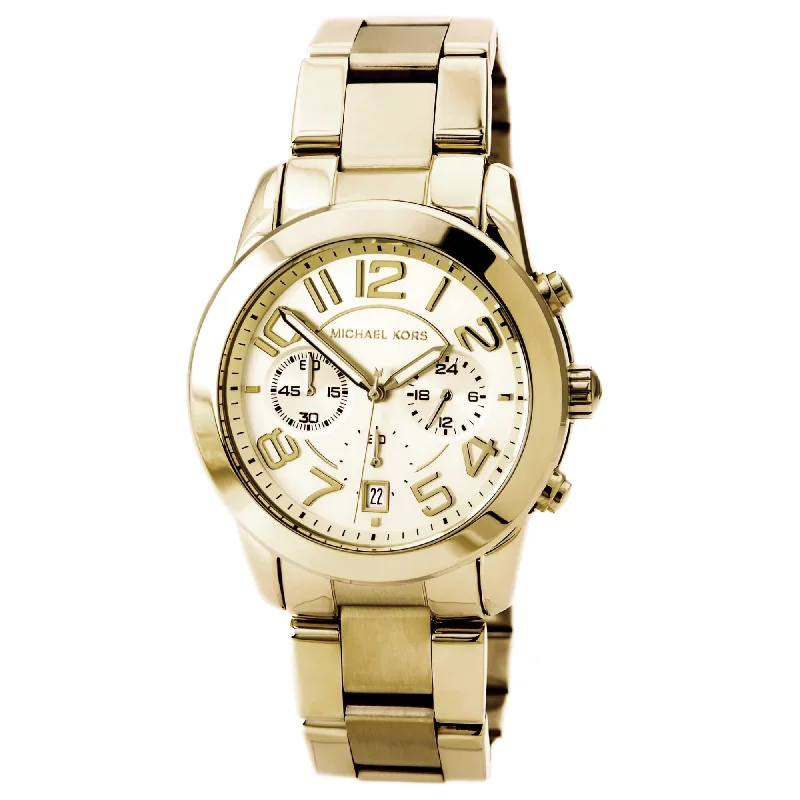 Michael Kors Women's Chronograph Watch - Mercer Yellow Gold Steel Bracelet | MK5726