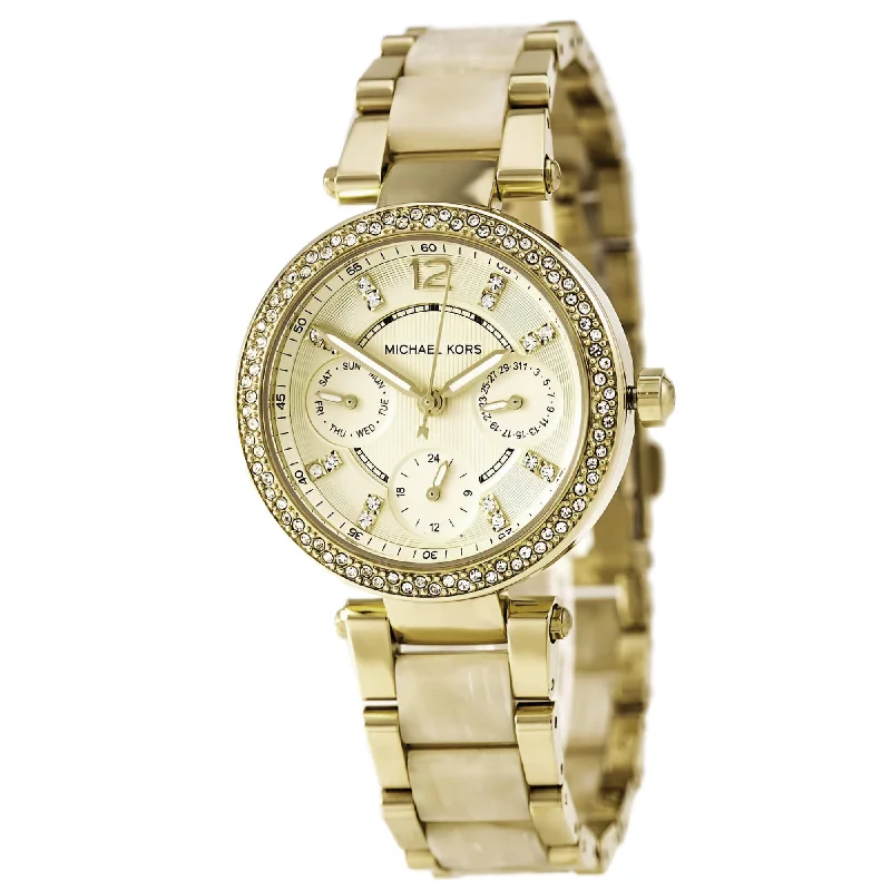 Michael Kors MK5842 Women's Mini Parker Gold Tone Dial Watch