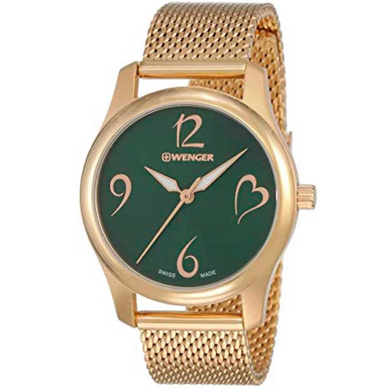 Wenger Women's Watch - City Very Lady Analog Green Dial Mesh Bracelet | 01.1421.121